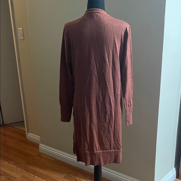 Chic Brown Open Front Cardigan for Women - Picture 2 of 6